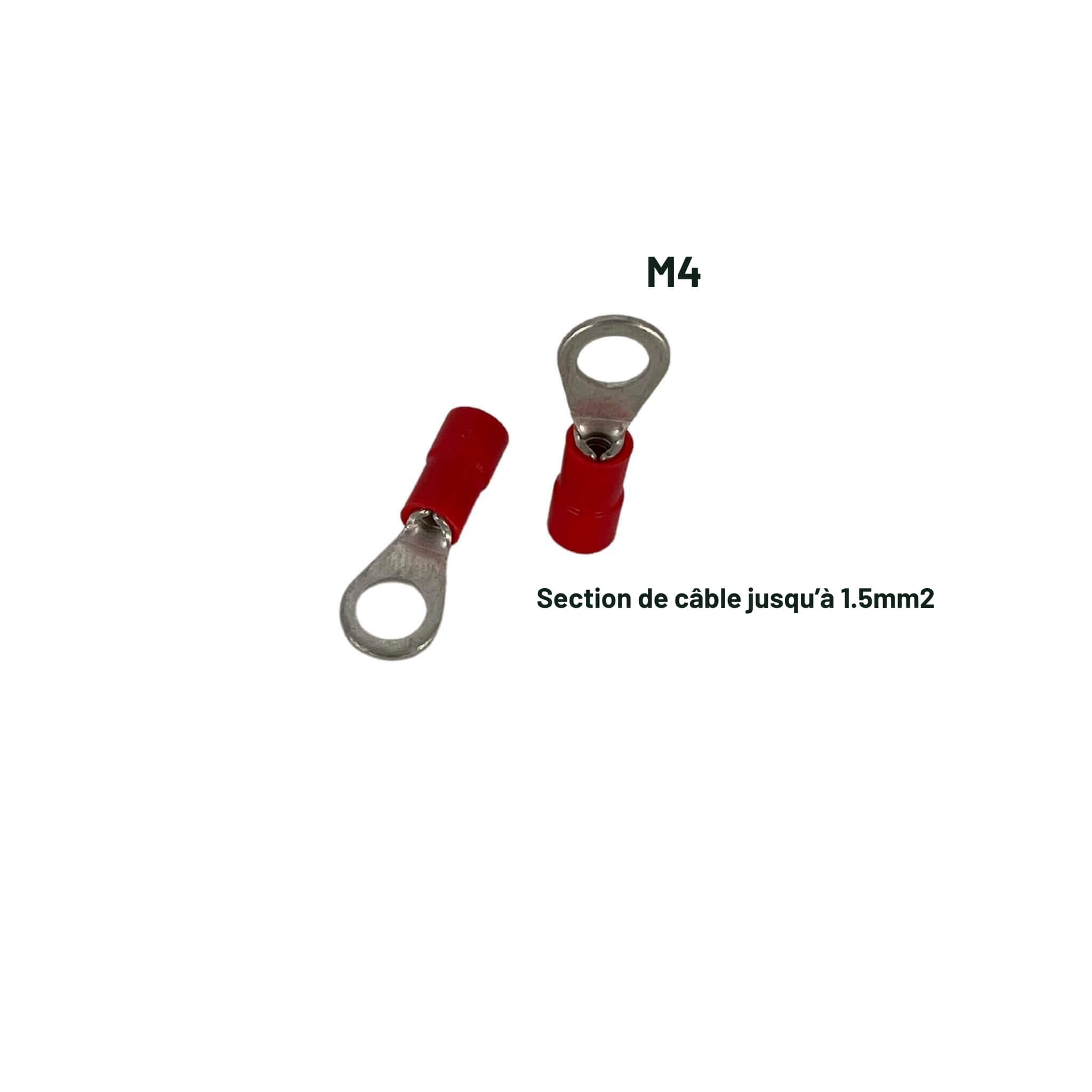Cosse à oeil / oeillet M4 Rouge < 1.5mm² 2 Cosse,Oeillet,M4,van,électricité