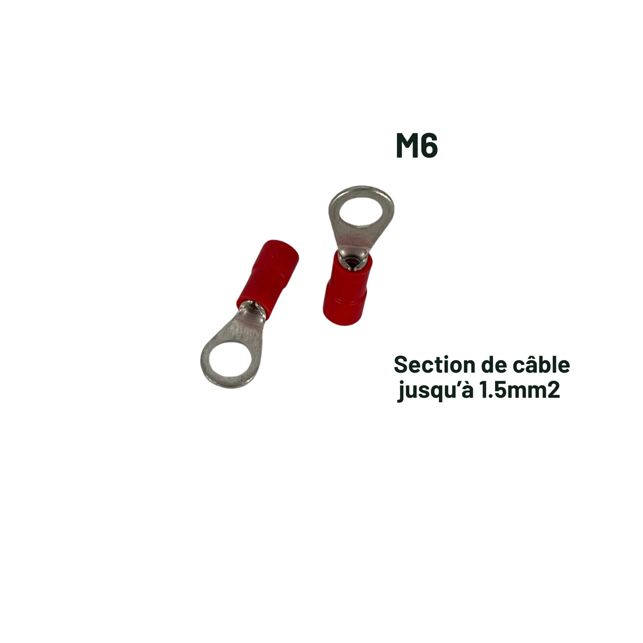 Cosse à œil / œillet M6 Rouge < 1.5mm² 2 Cosse, Oeillet,M6,électricité,van,fourgon