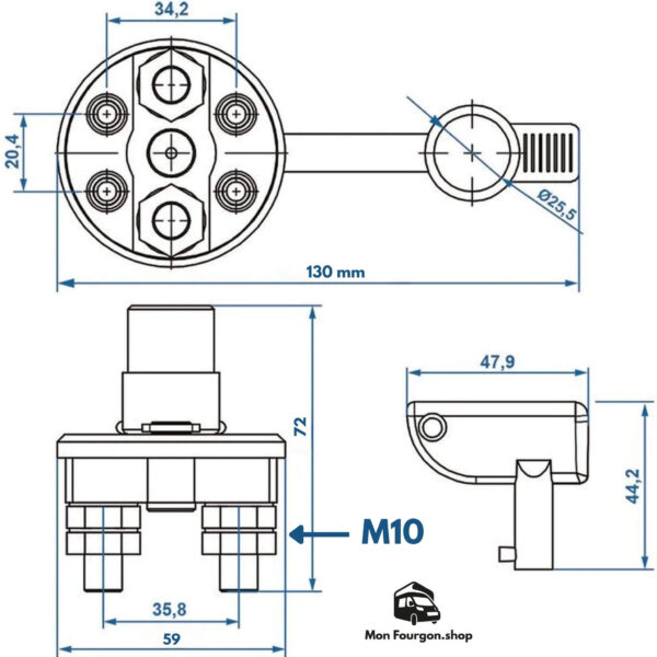 Coupe-batterie, circuit, électrique, fourgon, aménagé