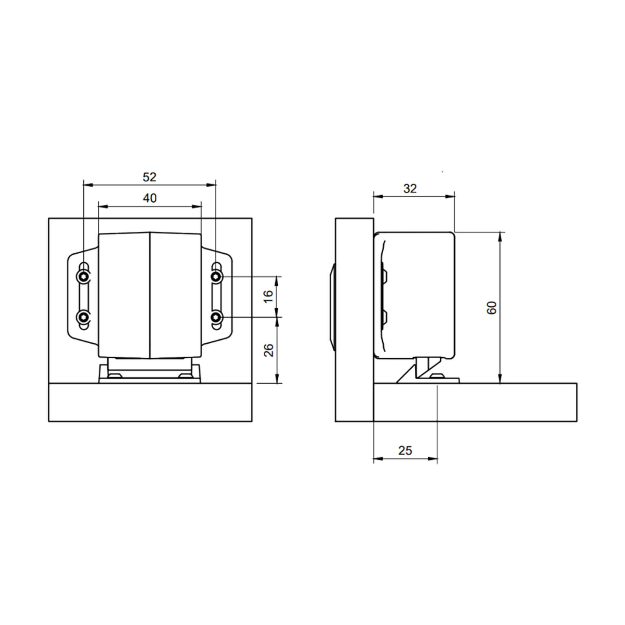 Everlock Set sans cache avec vis de 12mm 4 Schema des dimensions de verrous Everlock RV LABS