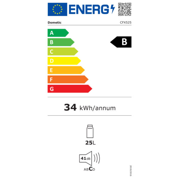 Etiquette energie pour glaciereCFX5 25