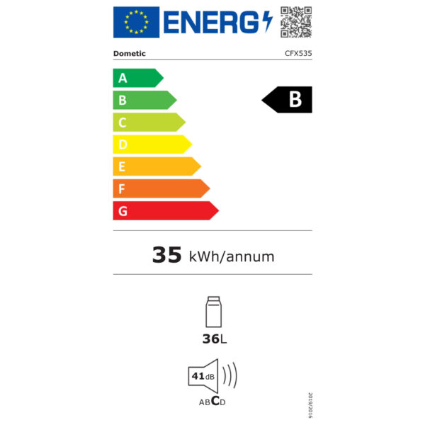 Etiquette energie pour glaciere CFX5 35