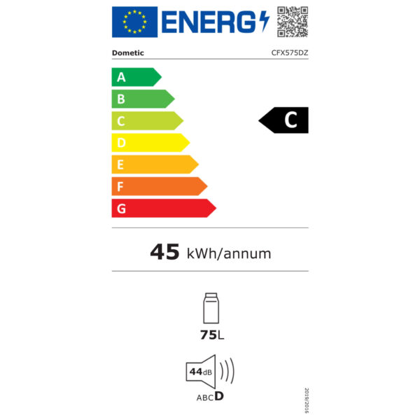 Etiquette energie pour glacière CFX5 75DZ