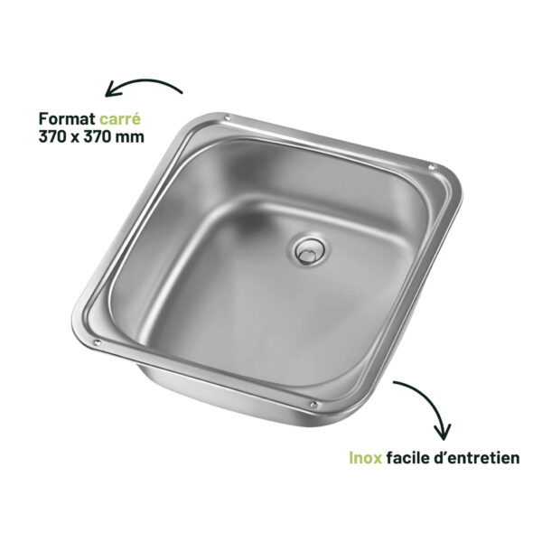 Evier Dometic VA 910 carre inox Dometic