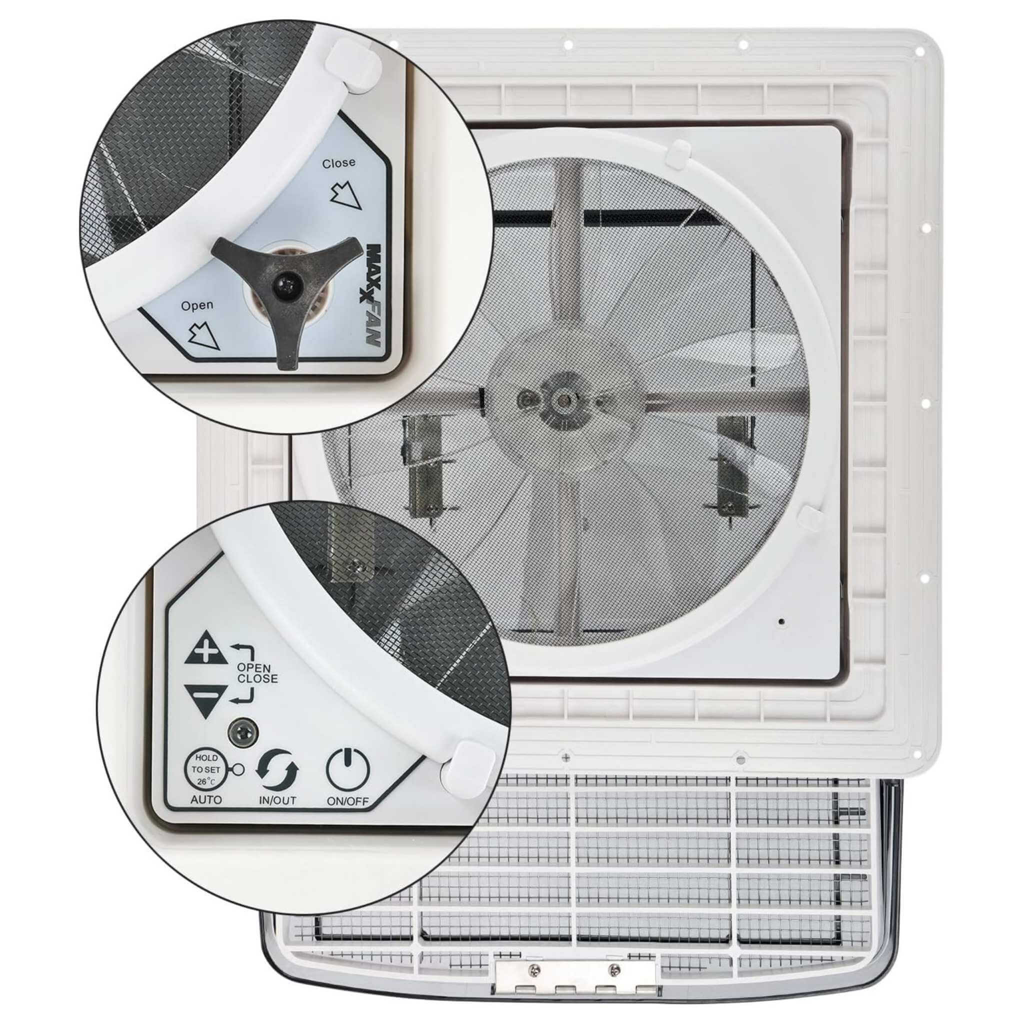 MAXXFAN Deluxe Noir 3 Système de ventilation intégré du lanterneau Maxxfan Deluxe noir