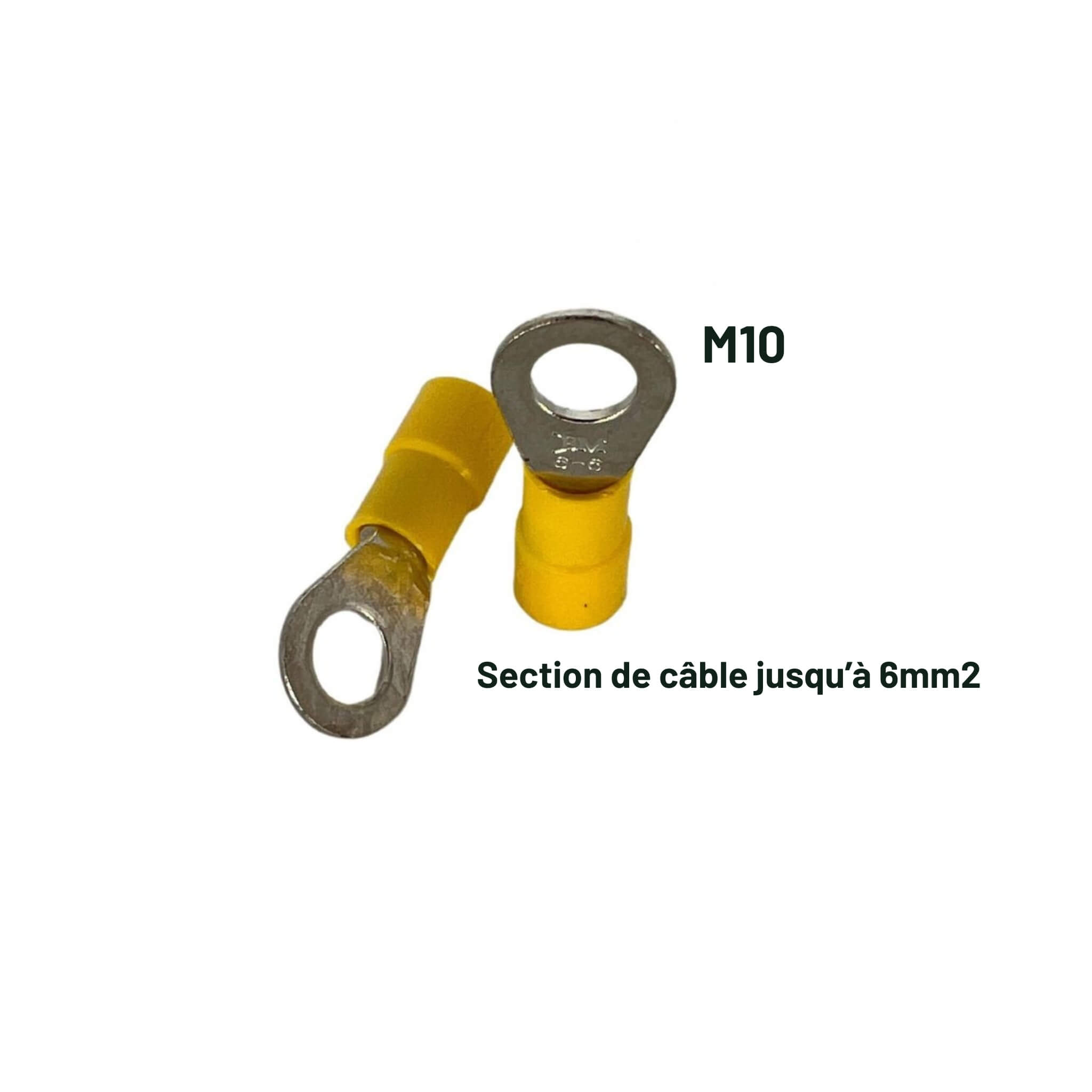 Cosse à œil / œillet M10 Jaune 4 à 6mm² 2 Cosse, Œillet, M10, Electricité, van