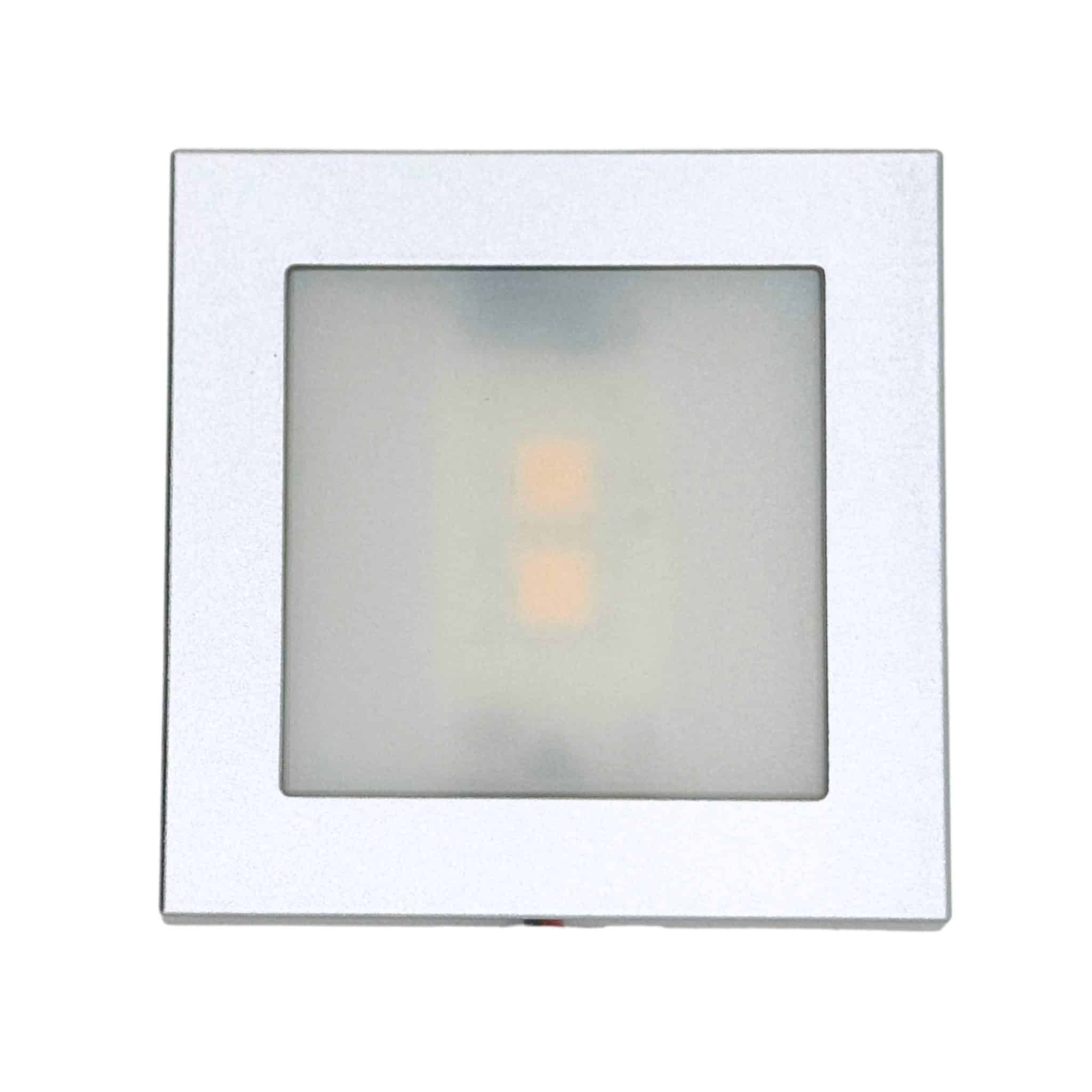 Plafonnier LED carré en saillie 12V et 24V 2 Plafonnier LED 12V + 24V Carre pour fourgon