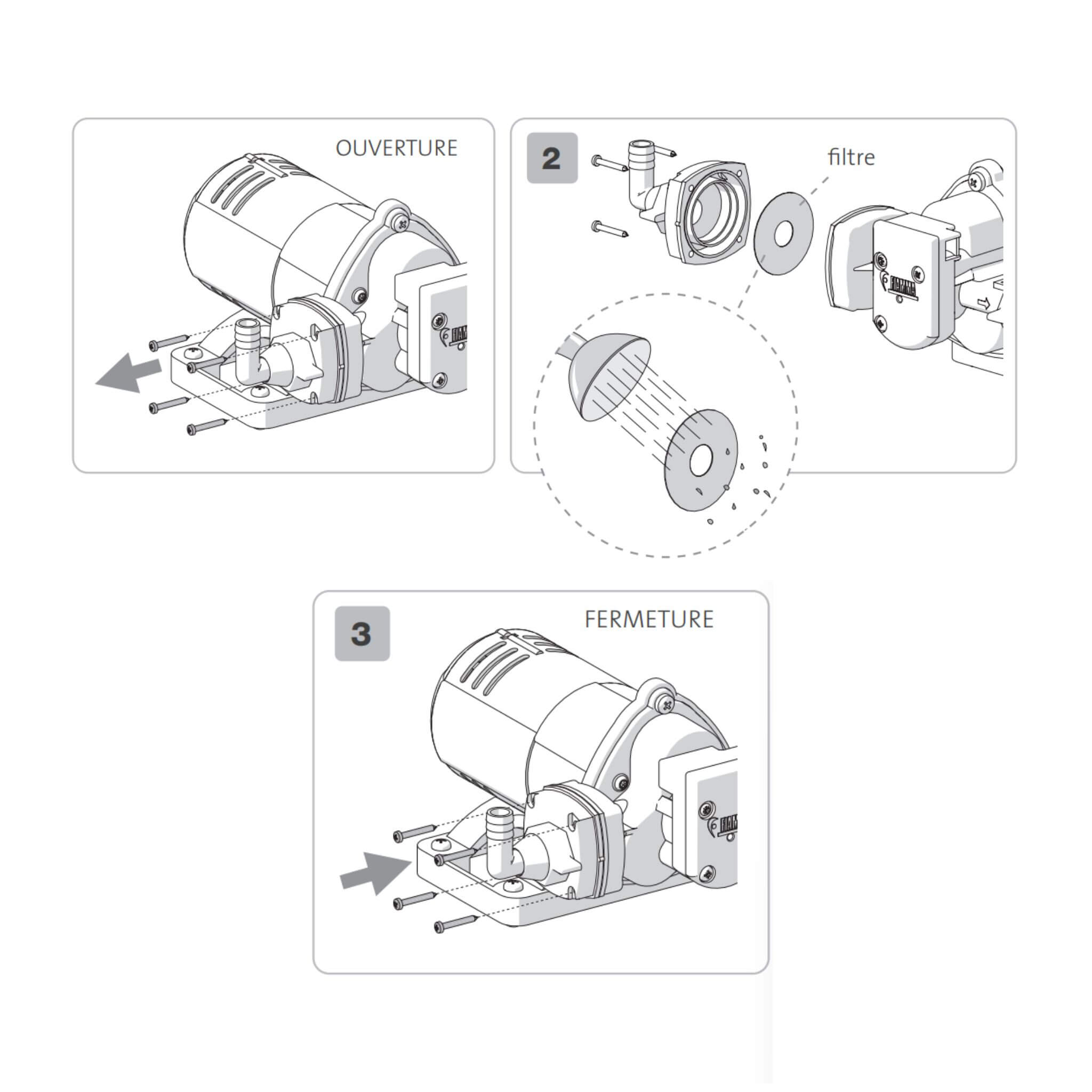 Pompe à eau FIAMMA Aqua 8 - 10 litres/min 4 Pompe à eau aqua 8 10lmin schéma entretien Fiamma