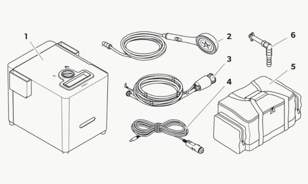 Kampa Geyser Chauffe-eau nomade 6 Pompe à eau, kampa, alimentation, sac, douchette