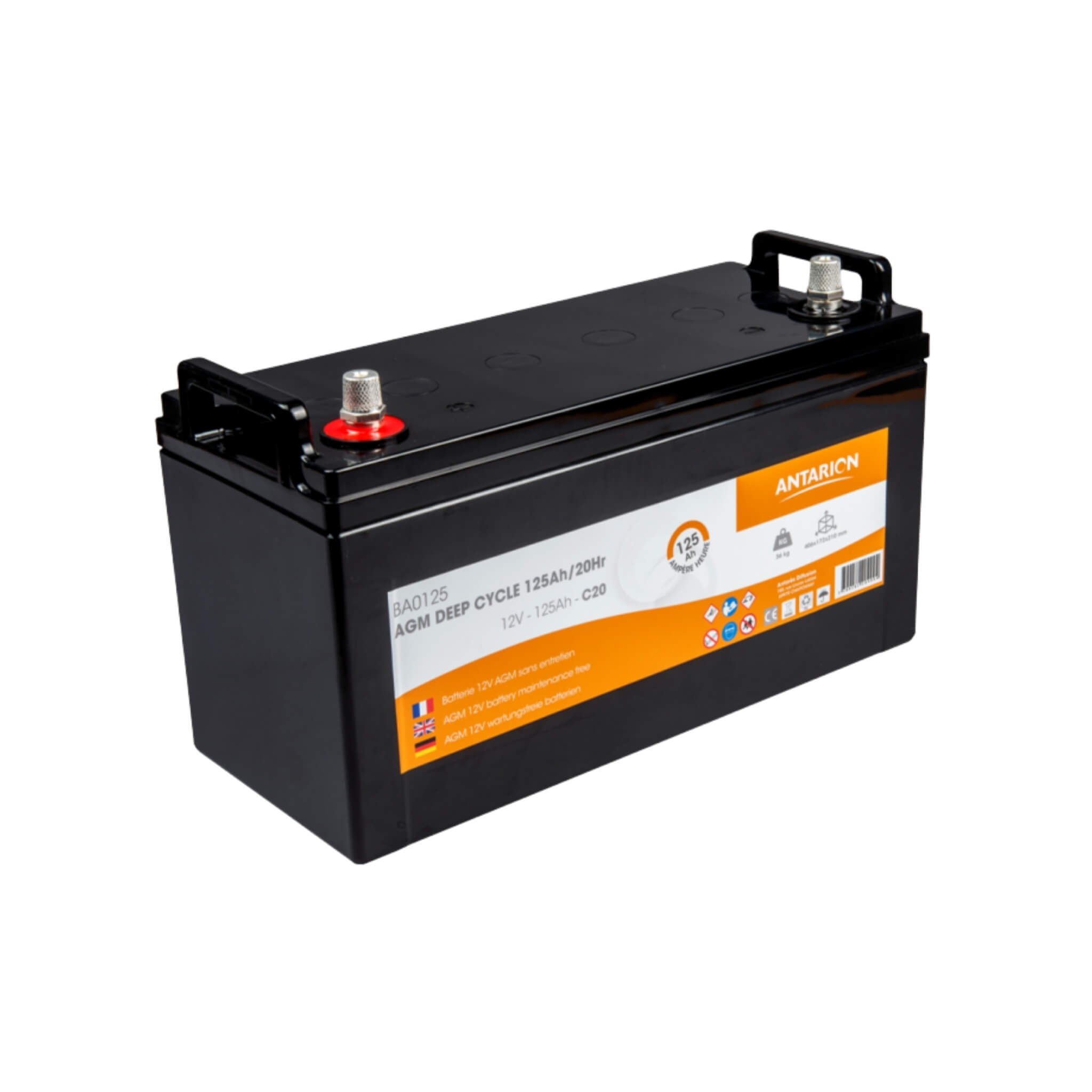 Batterie AGM 125Ah Antarion 2 Batterie AGM Deep Cycle Antarion 125Ah pour van aménagé