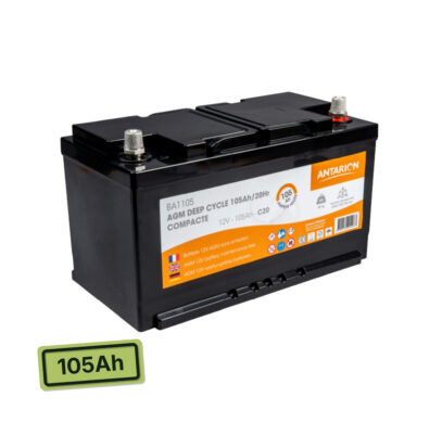 Batterie auxiliaire AGM Antarion Compact 105 Ah pour installation embarquée