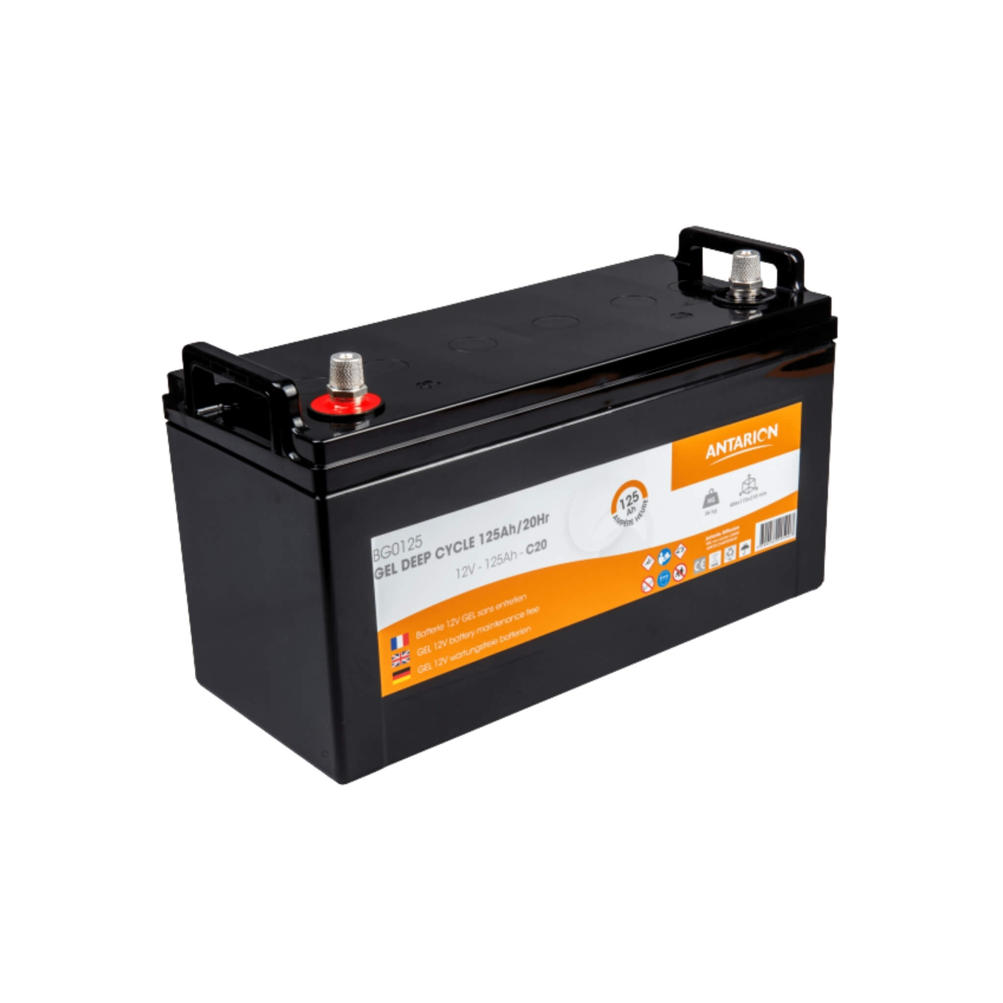 Batterie Gel 125Ah Antarion 2 Batterie Gel Deep Cycle Antarion 125Ah pour van aménagé