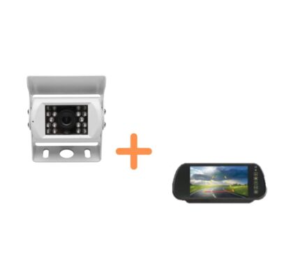 Kit caméra de recul Antarion blanche avec Écran Rétroviseur HD pour van et camping-car