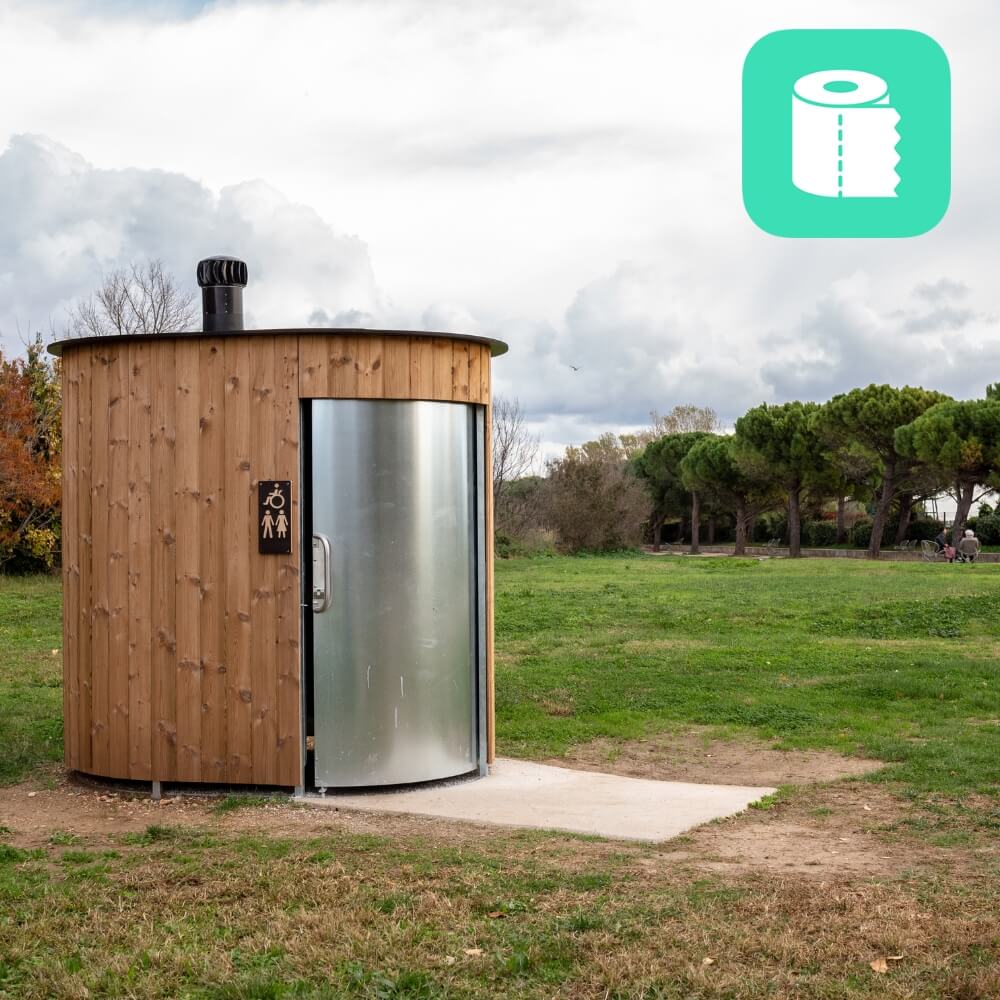 Vanlife : les applis qui accompagnent Floriane dans sa journée 2 Logo de Flush pour trouver des WC en déplacement