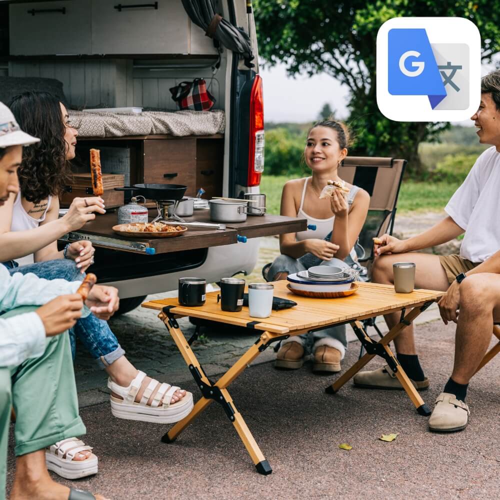 Vanlife : les applis qui accompagnent Floriane dans sa journée 7  Icône de Google Translate pour comprendre toutes les langues