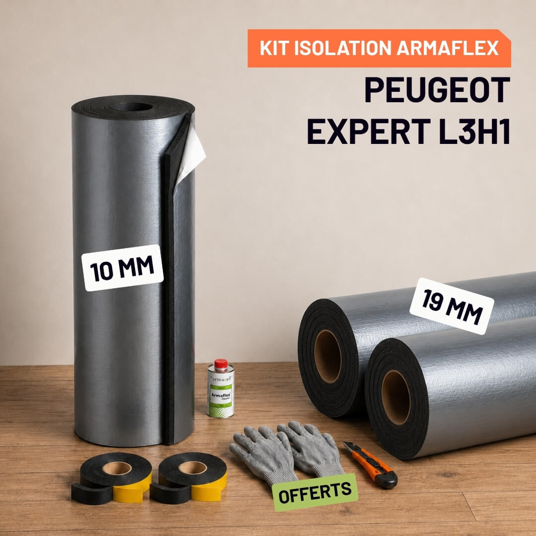 Kit Armaflex Peugeot Expert L3H1 - Isolation 10 mm et 19 mm 2 Isolation Armacell pour Peugeot Expert L3H1