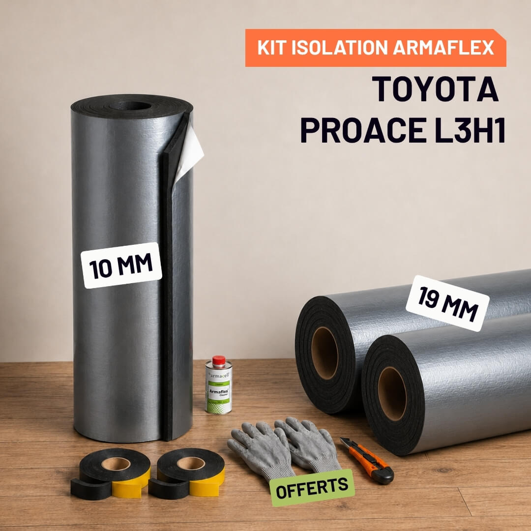 Kit Armaflex Toyota Proace L3H1 - Isolation 10 mm et 19 mm 2 Isolation Armacell pour Toyota Proace L3H1