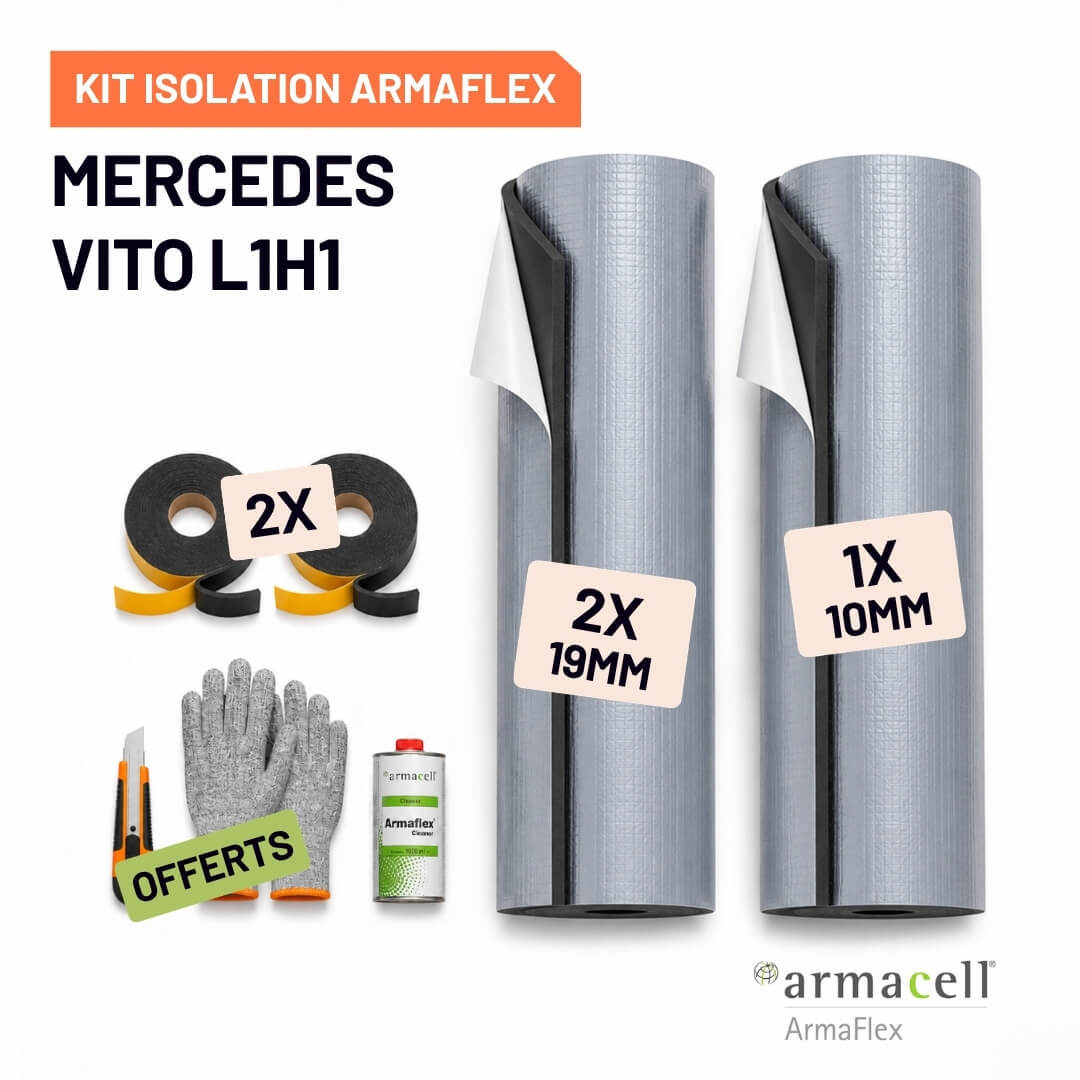 Kit Armaflex AF Mercedes Vito L1H1 - Isolation 10 mm et 19 mm 1 Pack isolation Armaflex AF Mercedes Vito L1H1
