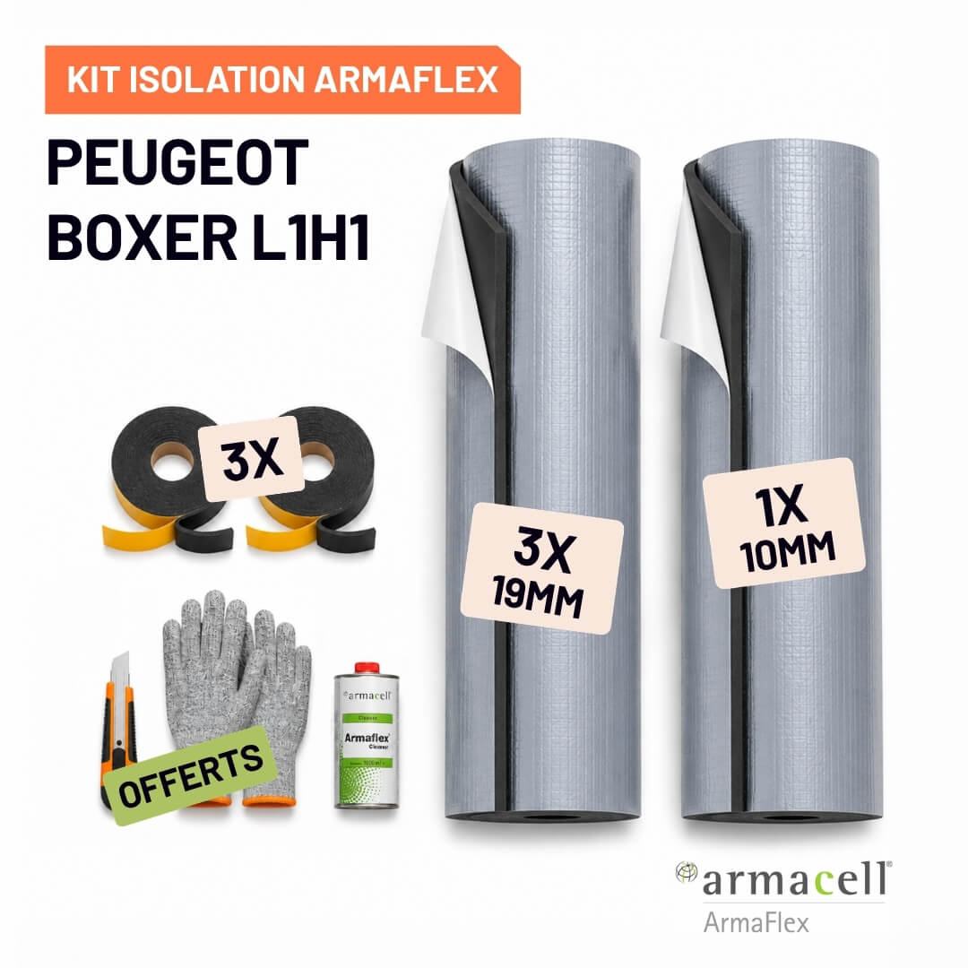 Kit Armaflex AF Peugeot Boxer L1H1 - Isolation 10 mm et 19 mm 1 Pack isolation Armaflex AF Peugeot Boxer L1H1