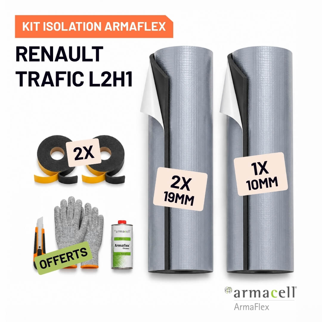 Kit Armaflex AF Renault Trafic L2H1 - Isolation 10 mm et 19 mm 1 Pack isolation Armaflex AF Renault Trafic L2H1