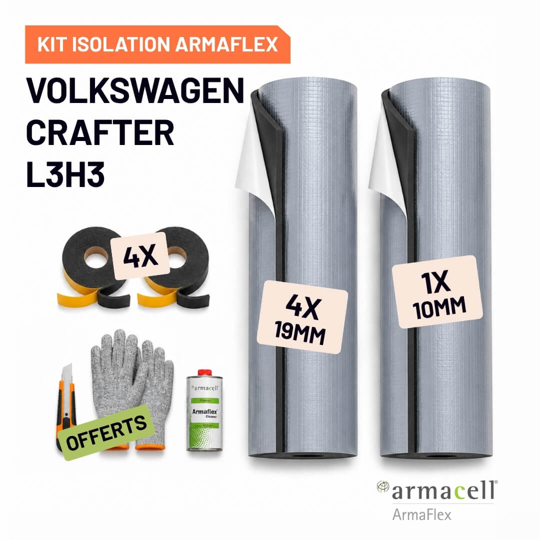 Kit Armaflex AF Volkswagen Crafter L3H3 - Isolation 10 mm et 19 mm 1 Pack isolation Armaflex AF Volkswagen Crafter L3H3