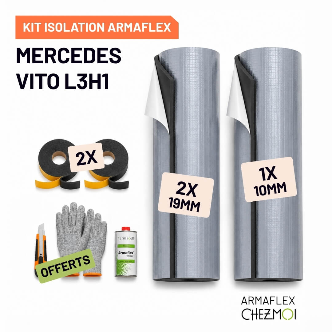 Kit Armaflex Mercedes Vito L3H1 - Isolation 10 mm et 19 mm 1 Pack isolation Armaflex ChezMoi Mercedes Vito L3H1