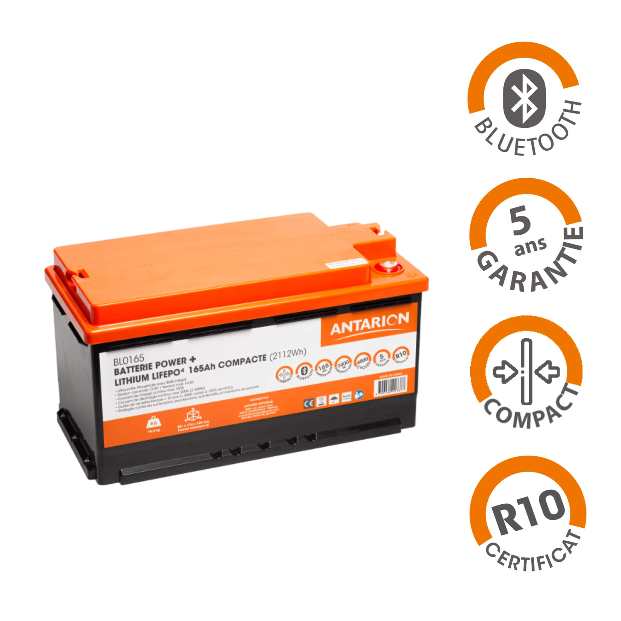 Batterie lithium 165Ah Power+ Antarion 2 Batterie lithium 165Ah Antarion Power+ VASP pour van