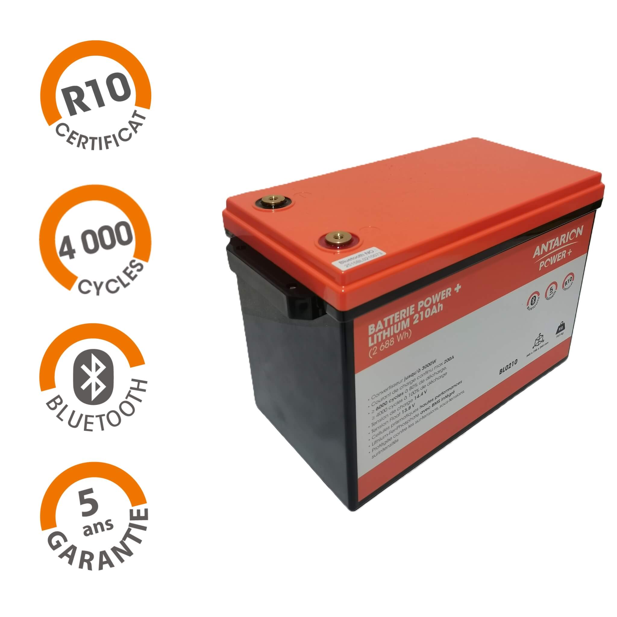 Batterie Lithium 210Ah Power+ Antarion 2 Batterie lithium 210Ah Antarion Power+ VASP pour van
