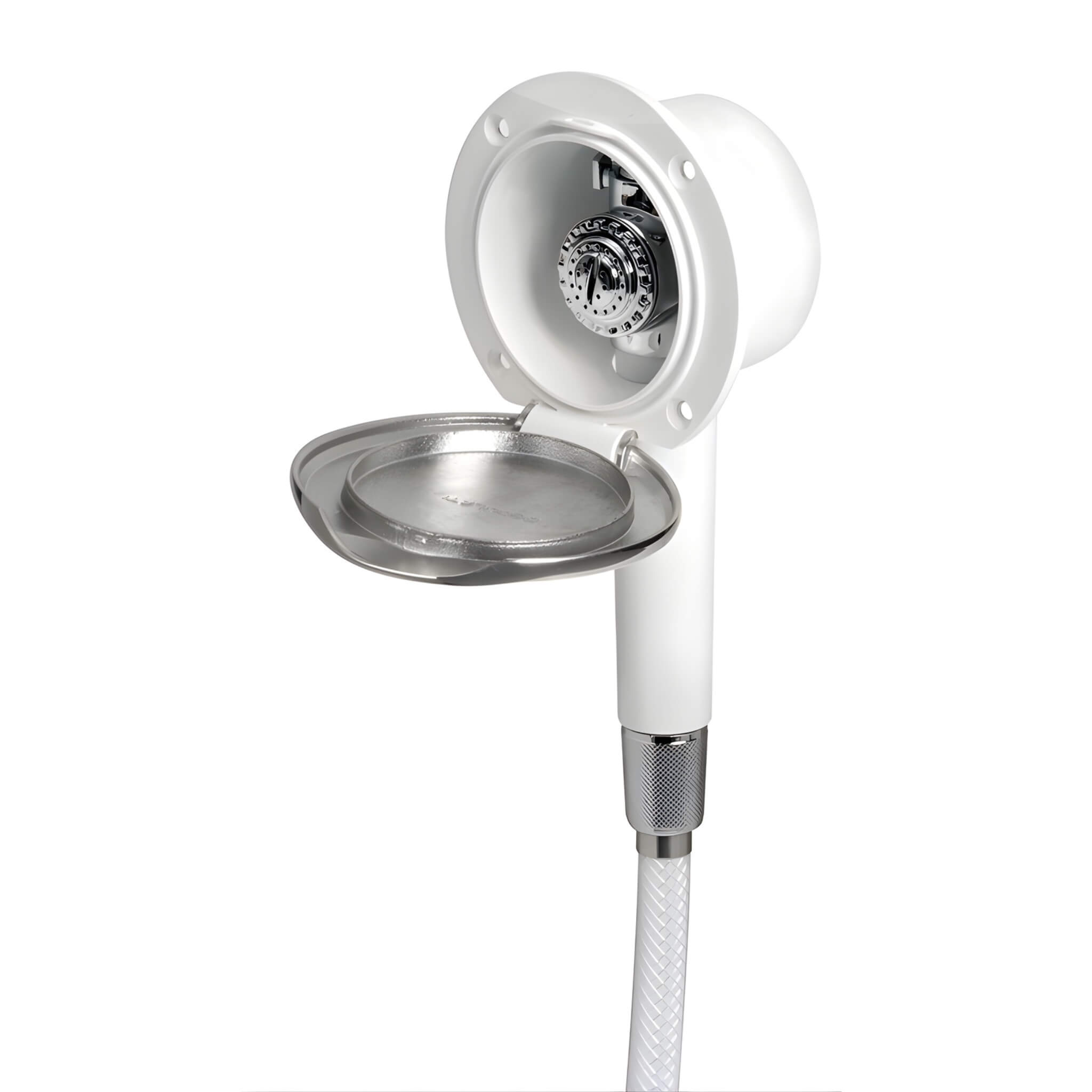 Kit douchette Mizar Inox Classic Evo PVC 2,5m Vertical Osculati 4 Boitier blanc du Mizar Classic Evo Vertical