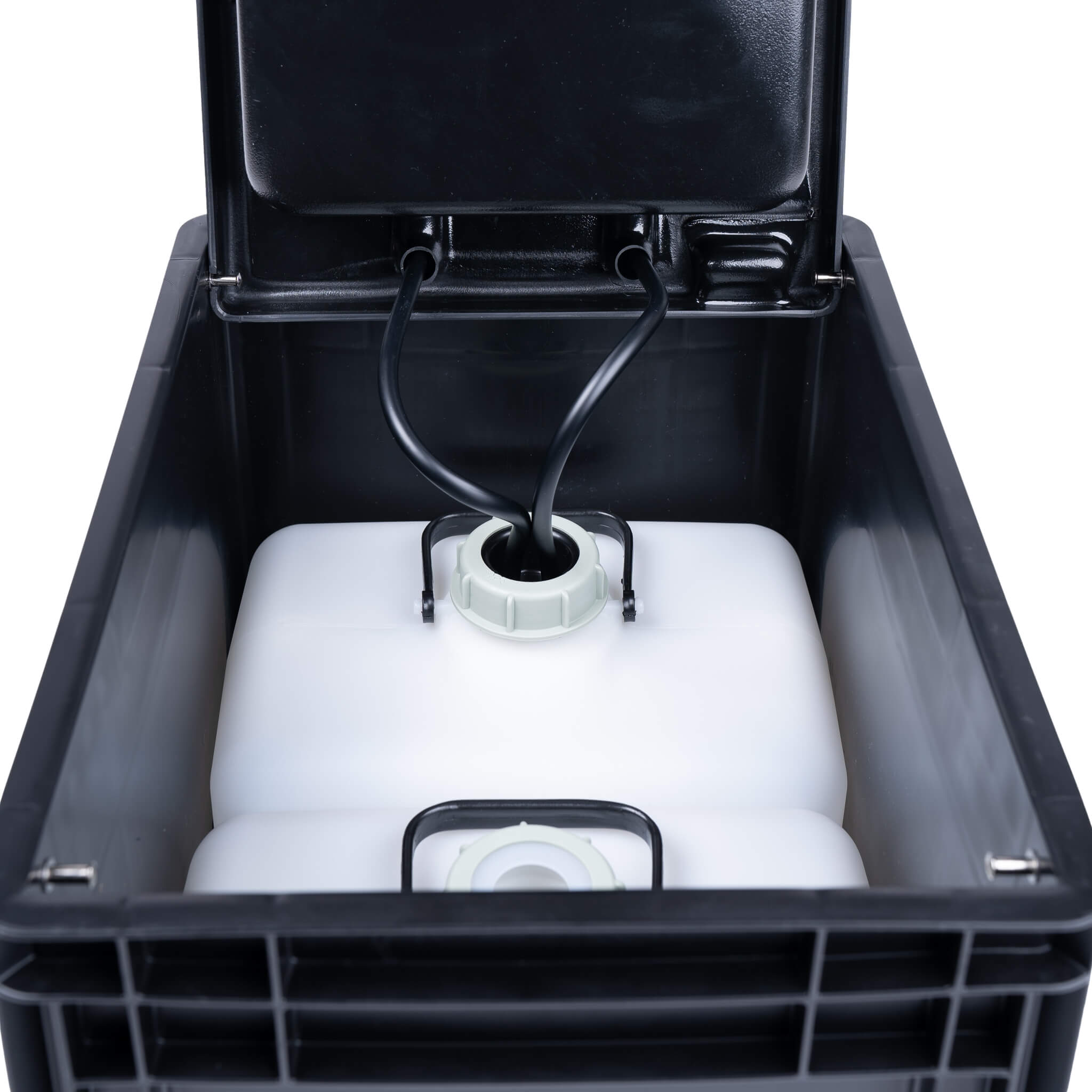 BOXIO Wash - Évier Portable Autonome avec Pompe Manuelle 2 Évier mobile BOXIO WASH avec réservoirs intégrés pour se laver les mains en déplacement