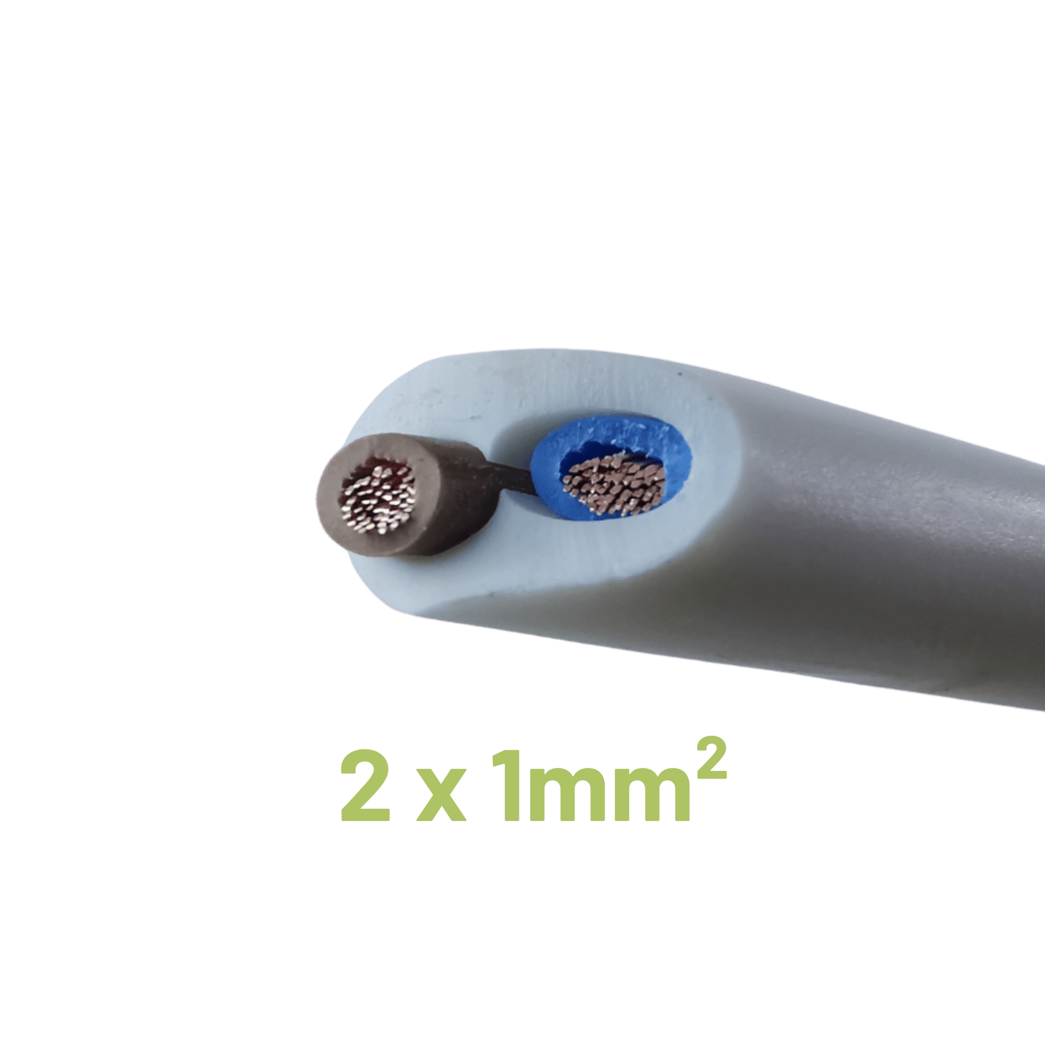 Cable souple 2 conducteurs H05VVF 1mm² x5 mètres 1 Câble 2 conducteurs H05VV-F 1 mm² pour installations en van ou fourgon