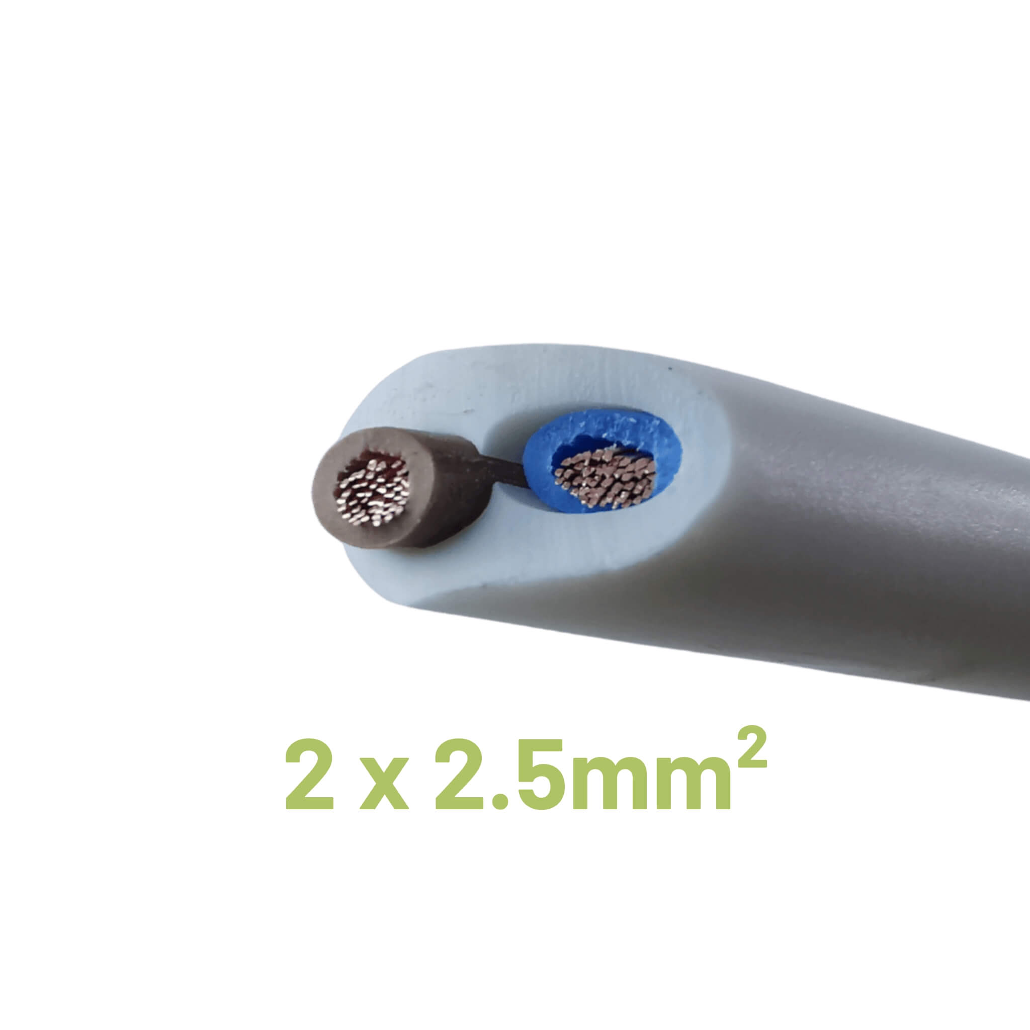 Câble souple 2 conducteurs H05VVF 2,5mm² x5 mètres 1 Câble 2 conducteurs H05VV-F 2,5 mm² pour installations en van ou fourgon