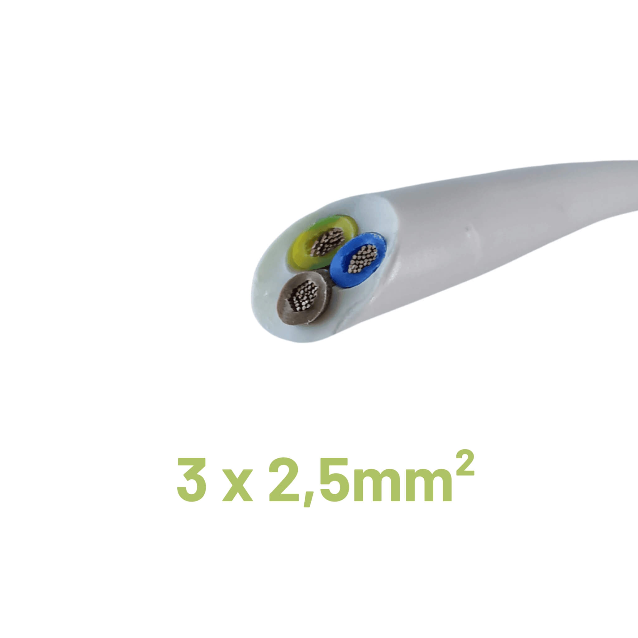 Câble souple 3 conducteurs H05VVF 2,5mm² x5 mètres 1 Câble électrique souple H05VV-F 3 x 2,5mm² avec gaine PVC