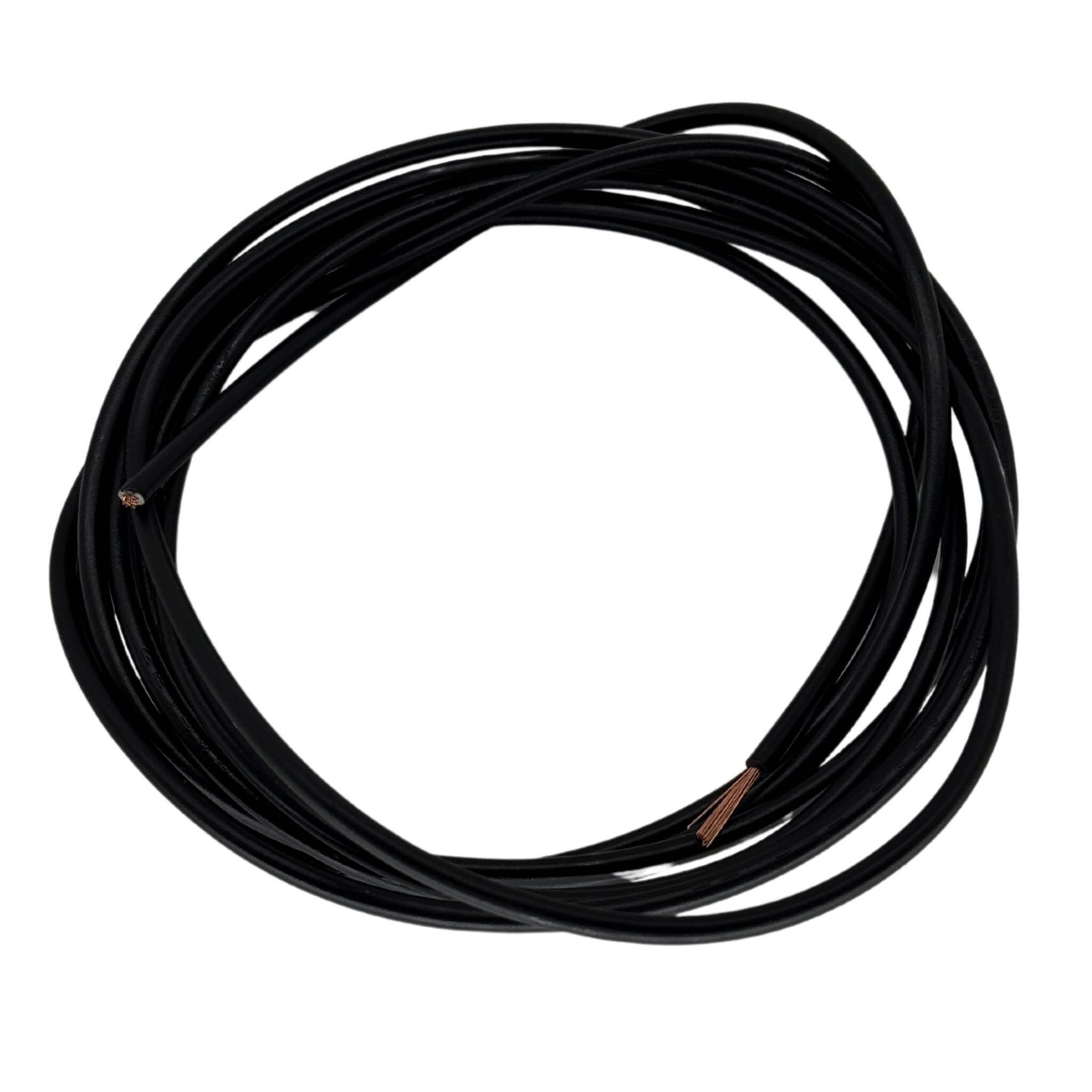 Cable souple 1.5 mm² Noir H07V-K 2 Cable souple multibrins en 1,5mm2 noir pour van