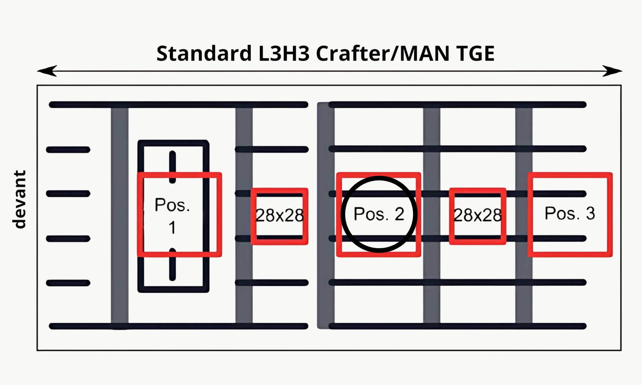 Cadre pour lanterneau 40x40 Crafter MAN & TGE dès 2016 position 2 3 Cadre pour lanterneau 40x40 Crafter MAN TGE 2016 position 2 schéma