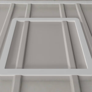 Cadre adaptateur pour lanterneau 40×40 sur toit irregulier de Renault Master 3 / Movano B / NV400 Position 1