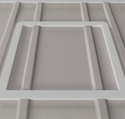 Cadre adaptateur pour lanterneau 40×40 sur toit irregulier de Renault Master 3 / Movano B / NV400 Position 2