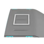 Cadre adaptateur pour lanterneau 40×40 sur toit irregulier de Renault Trafic III / NV300 / Talento / Vivaro B Position 1