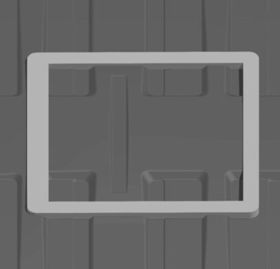 Cadre adaptateur pour lanterneau 40×40 sur toit irregulier de Renault Trafic III / NV300 / Talento / Vivaro B Position 1