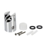 Pommeau ABS chromé, support mural et flexible du Kit Douchette Camp4 poussoir