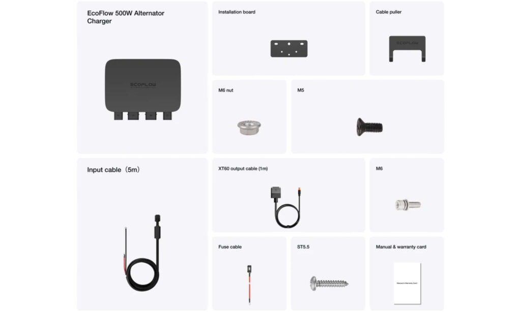 Chargeur Alternateur Ecoflow 500W 9 Installation électrique : chargeur DCDC EcoFlow 500W dans un van