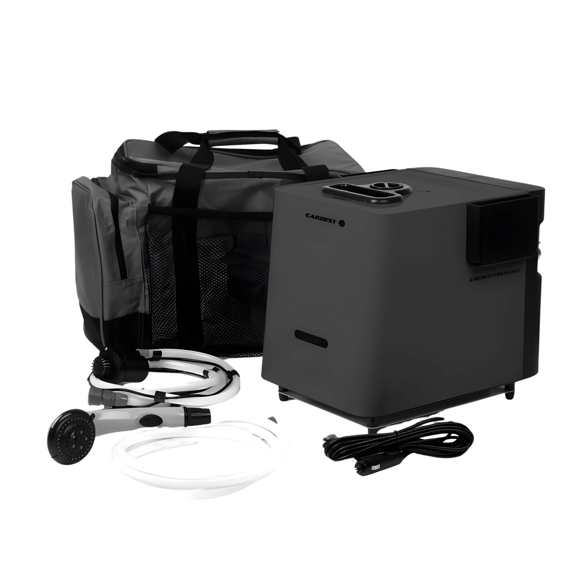 Carbest Chauffe-eau nomade au gaz 2 Chauffe-eau portable Carbest avec douchette, sac de transports et pompe à eau 12V