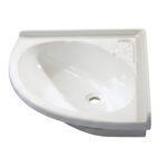 Lavabo d’angle maxi Comet encastrable blanc pour installation optimisée en van