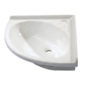 Lavabo d’angle maxi Comet encastrable blanc pour installation optimisée en van