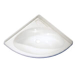 Lavabo d’angle maxi Comet blanc encastrable format compact pour fourgon aménagé