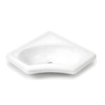 Lavabo d’angle mini Comet encastrable blanc pour installation optimisée en van