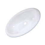 Lavabo d’angle mini Oval Comet encastrable blanc pour installation optimisée en van