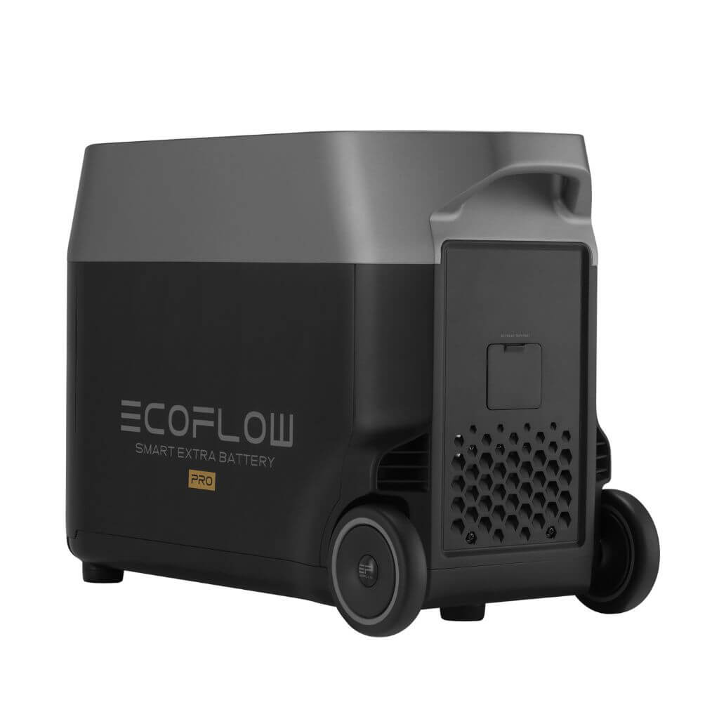 Batterie Supplémentaire Ecoflow Delta Pro 5 raccordement, roues, delta pro