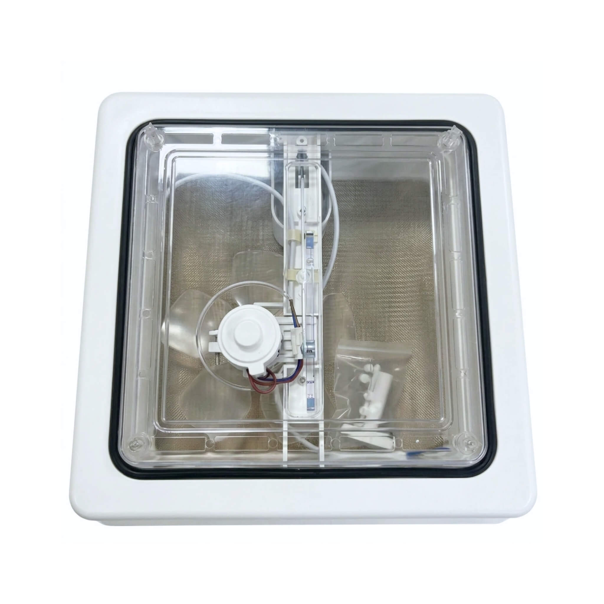 Lanterneau 28x28 Cristal avec Ventilateur Conversion Van 2 Lanterneau plat Conversion Van 28x28 cristal avec ventilateur 12V