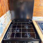 Cuisinière Triplex Noire Gaz Van Plaque Four Ouverte